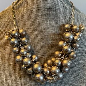 Silver Bubble/Floral Statement Necklace